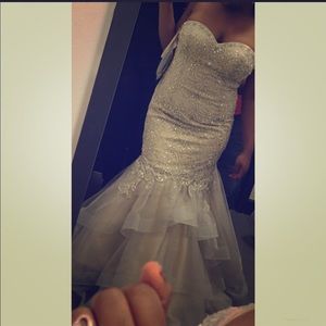 Beaded Mermaid Style Prom Dress